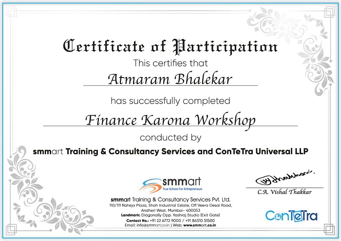 Certificate of Participation