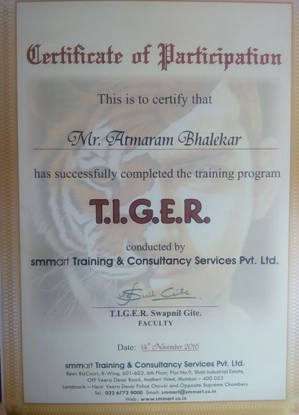 Certificate by SMMART
