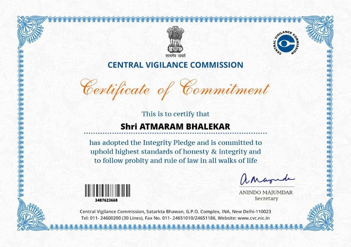 Certificate of Commitment